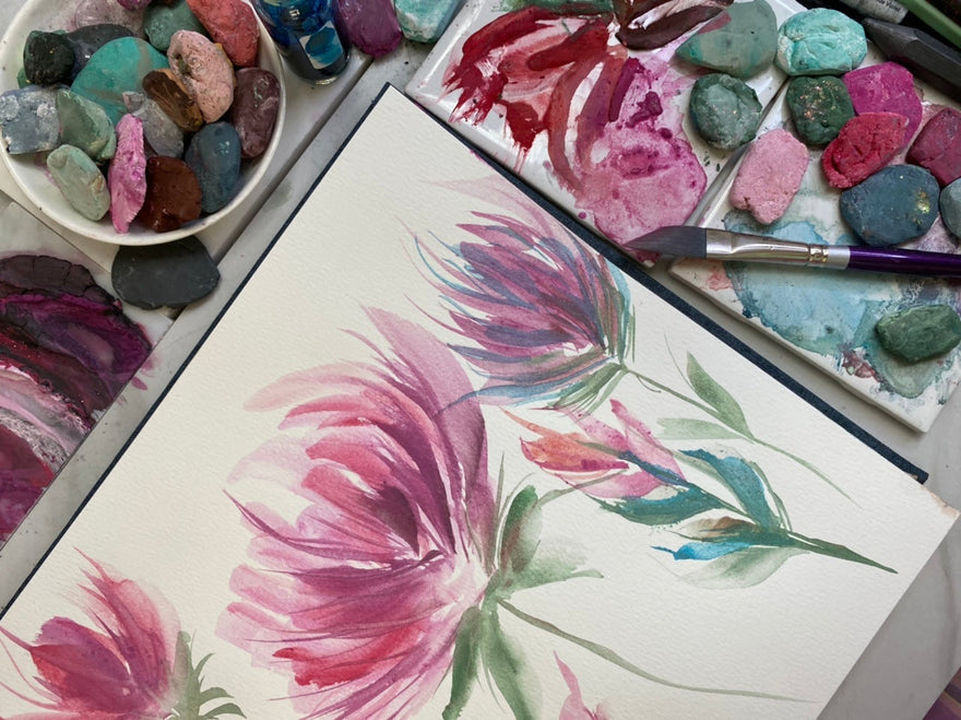 {VIDEO} painting WILD BLOOMS freestyle watercolor florals