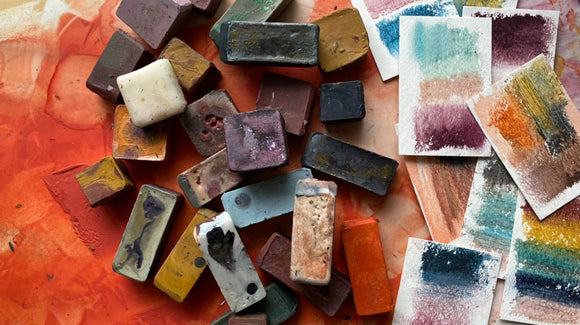 {LIVE} watercolor + WAX + stencils demo