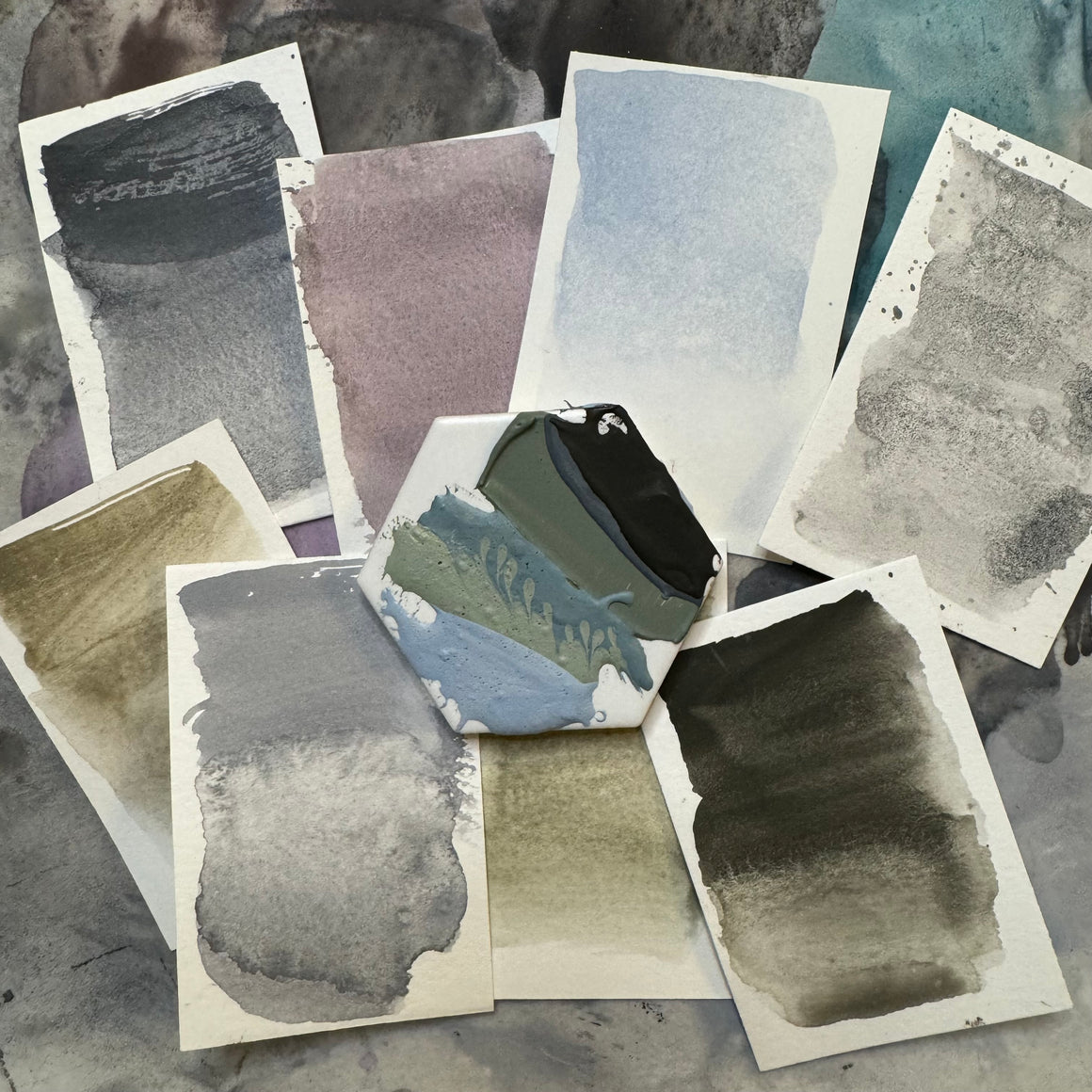 #tracibautistaCOLOR ~ {OCEAN WHISPER} handcrafted watercolors XL swatch mini tile