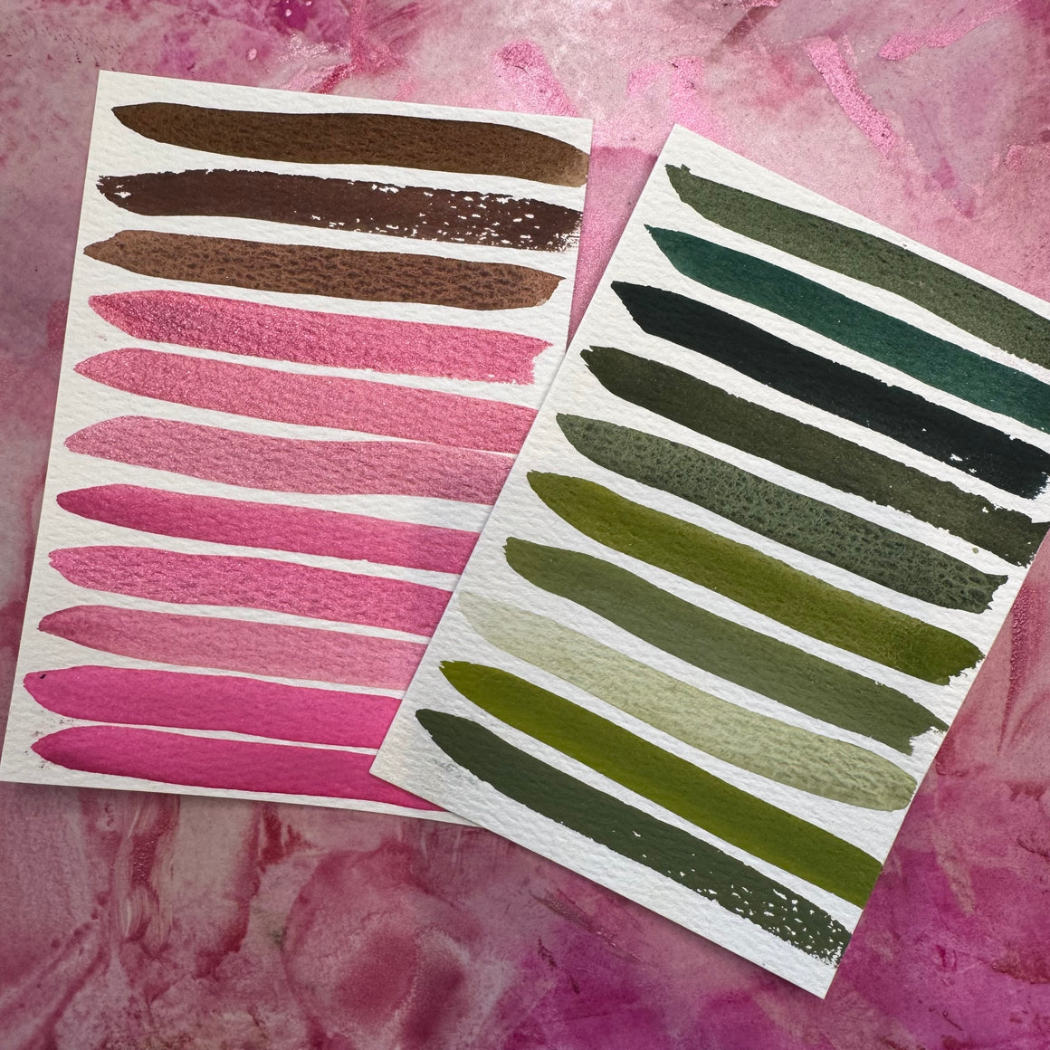 #tracibautistaCOLOR LUMINOUS WINTER botanicals handcrafted watercolors mini collection {travel swatch tile 2-set}
