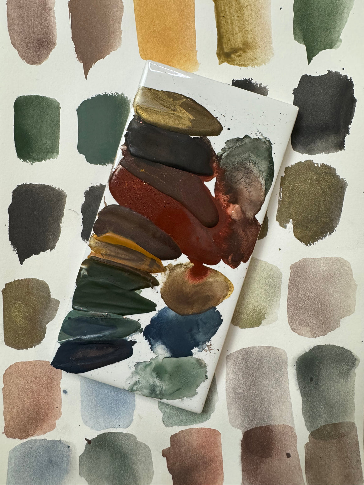 #tracibautistaCOLOR ~ WILD TERRAIN artisanal watercolor XL tile