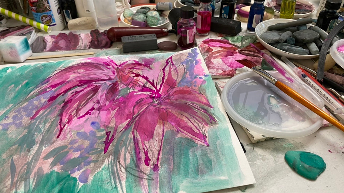 WILD BLOOMS: mixed media workshop