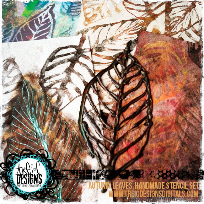 AUTUMN leaves stencil kit + webinar