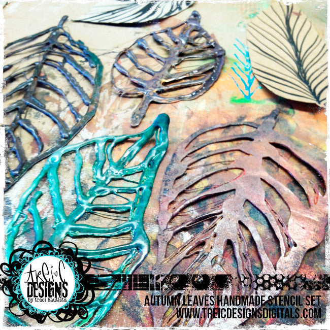AUTUMN leaves stencil kit + webinar