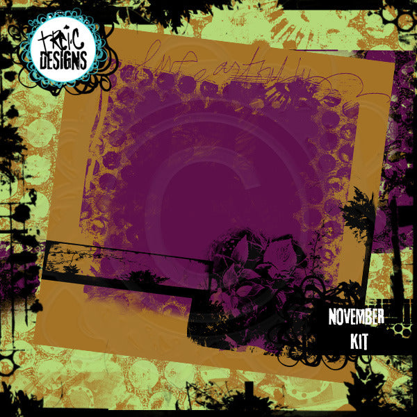 November art journaling e-book + digital collage kit