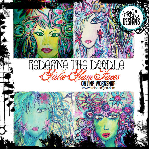 redefine the doodle: girlie glam faces