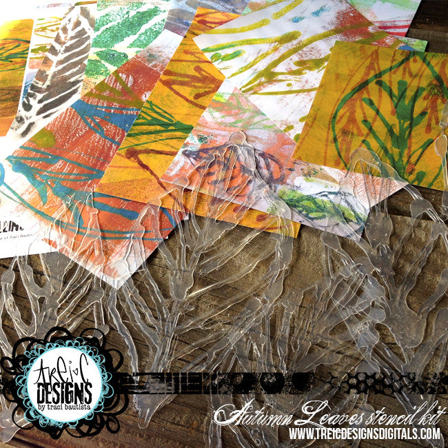 AUTUMN leaves stencil kit + webinar