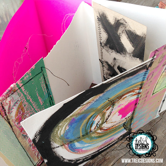 be FREE. let go. art quilt handmade journal