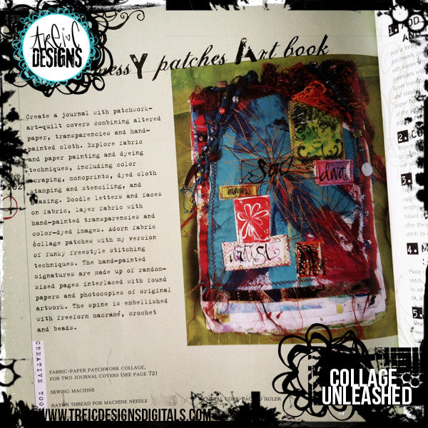 Collage Unleashed autographed book + collage sticker kit