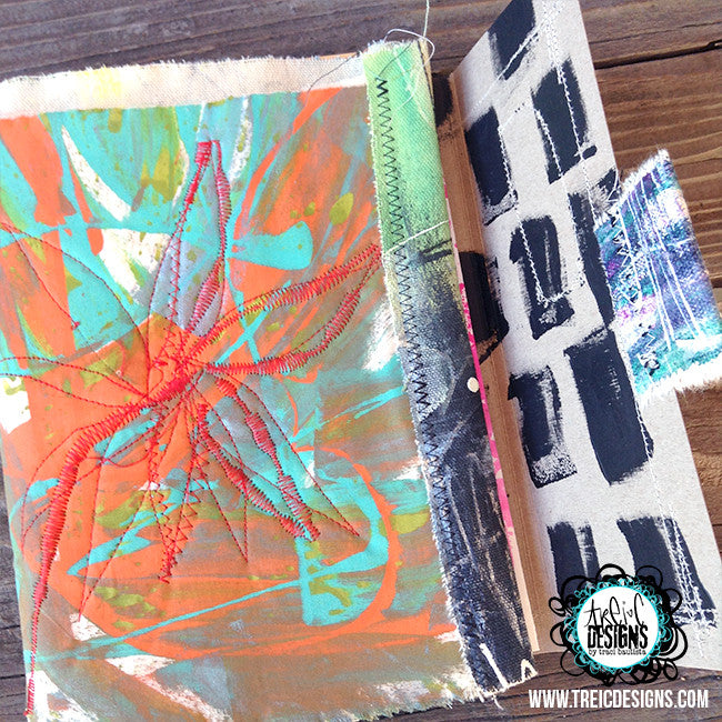 create FLORAL art quilt handmade journal