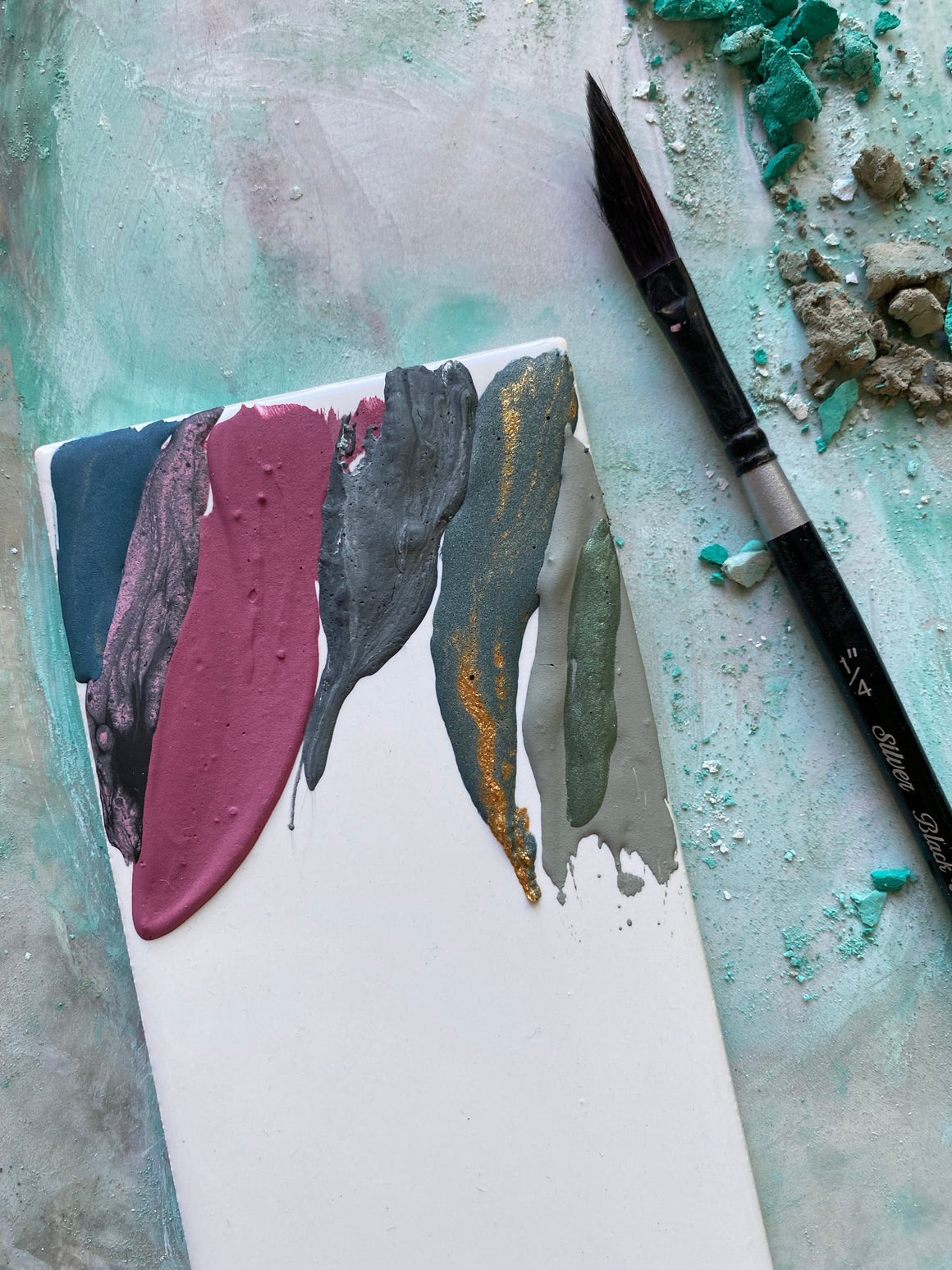 #tracibautistaCOLOR ~ WINTER/SPRING BLOSSOMS watercolor XL swatch tile