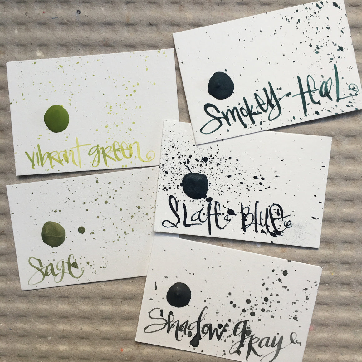 #tracibautistaCOLOR ~ shadows + sage watercolor sample dot cards