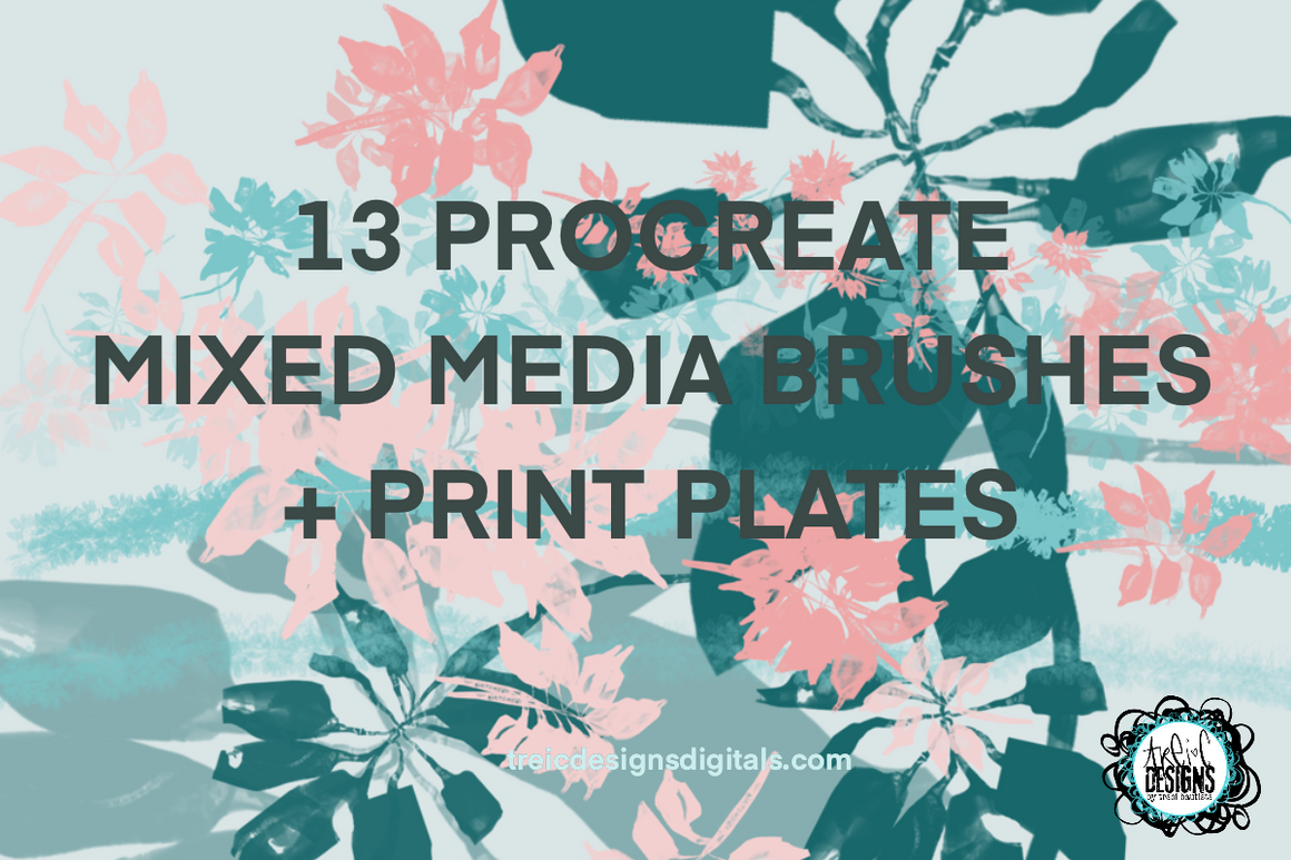 FLORALS.OVALS.textures Procreate brush set {digital kit + workshop}