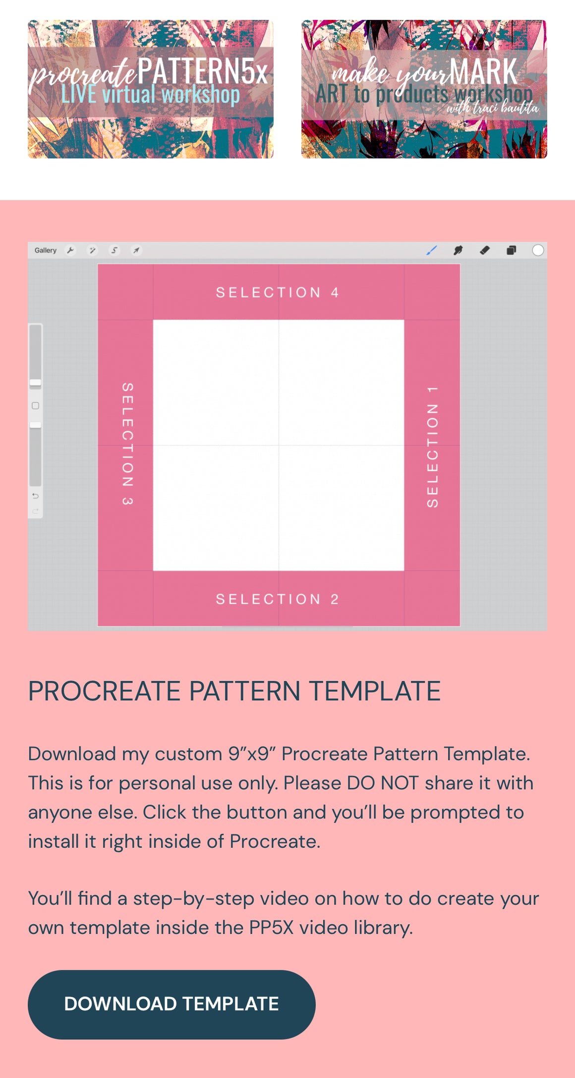 PROCREATE PATTERN workshop BUNDLE