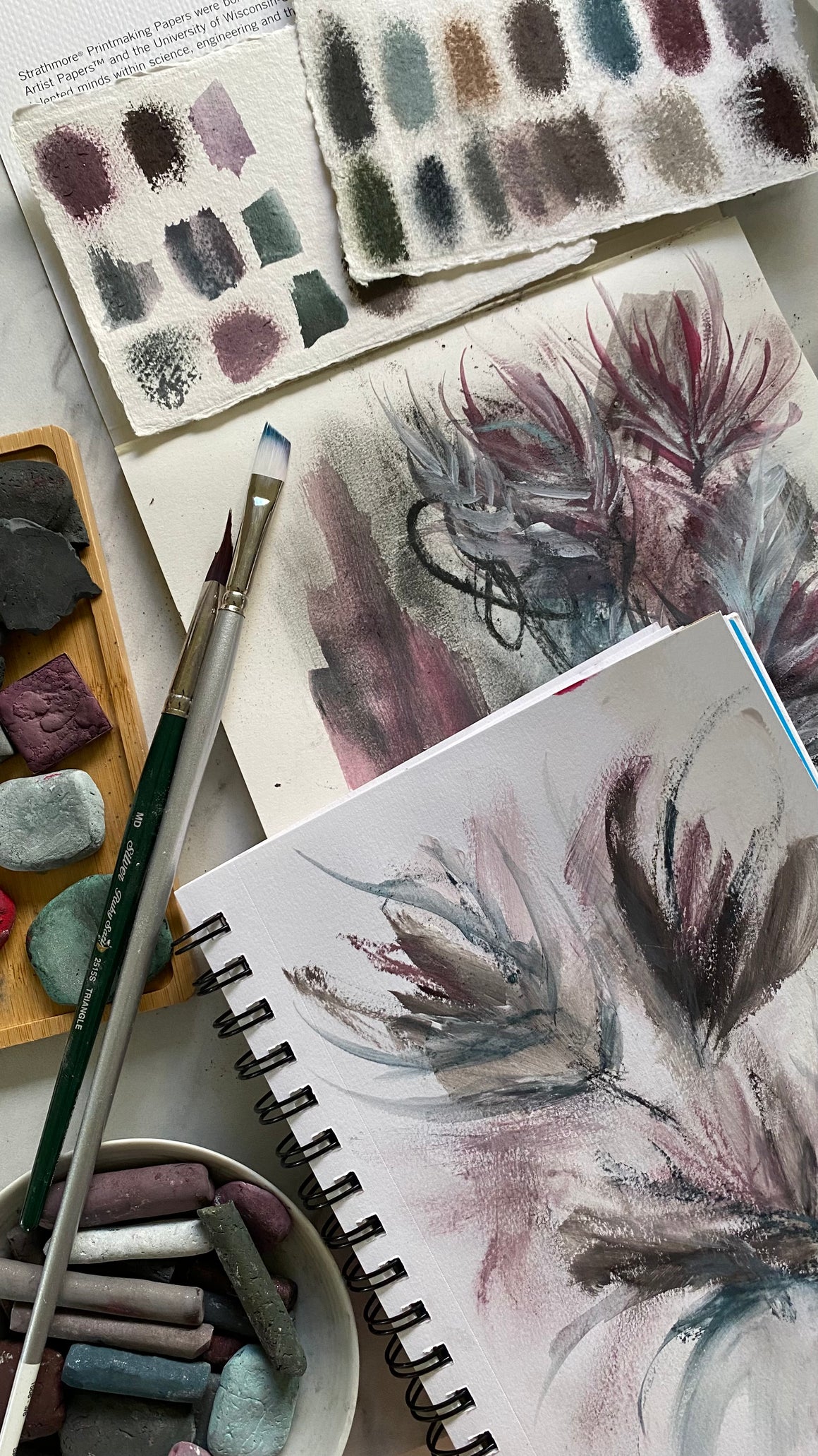 #tracibautistaCOLOR ~ FLORAL BLOOMS watercolor swatch tile