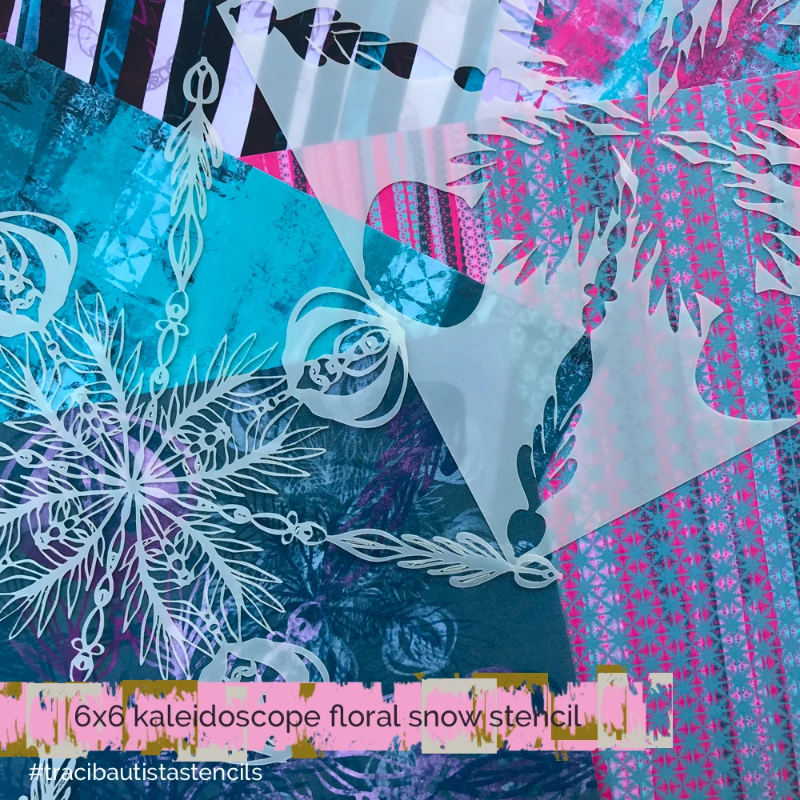 KALEIDOSCOPE floral snow stencil + workshop bundle