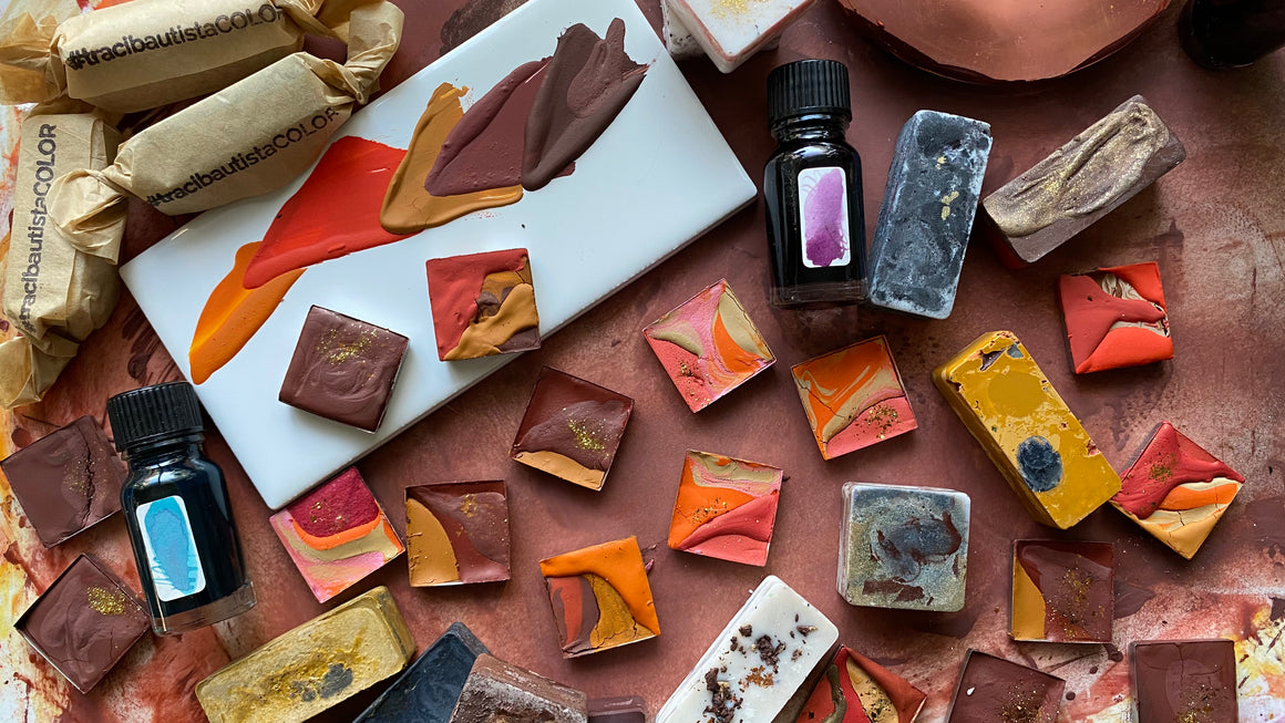 #tracibautistaCOLOR ~ FOREVER CHASING SUNSETS multi-color watercolor swatch tile {4-set}