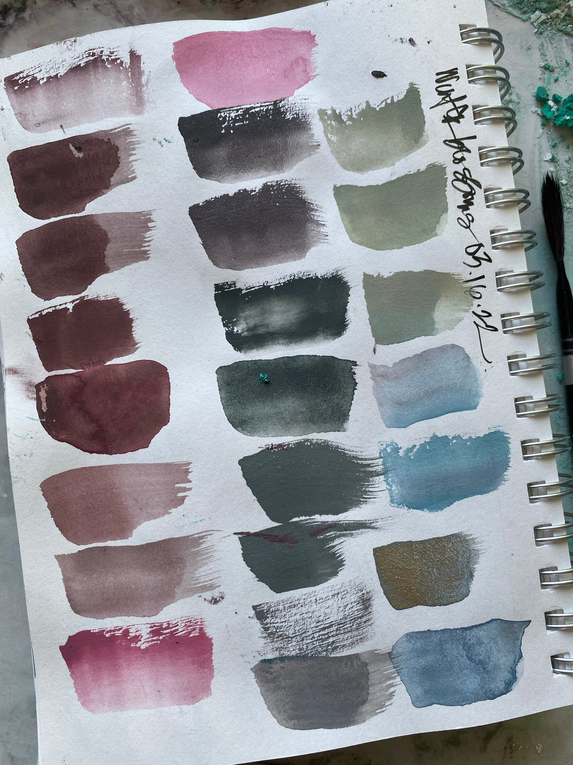 #tracibautistaCOLOR ~ FLORAL BLOOMS watercolor swatch tile