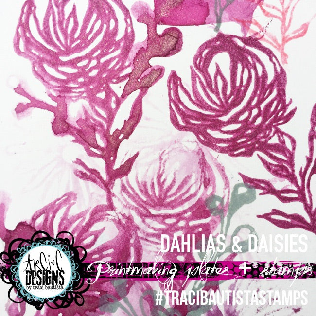 dahlias + daisies FLORALS stamp set