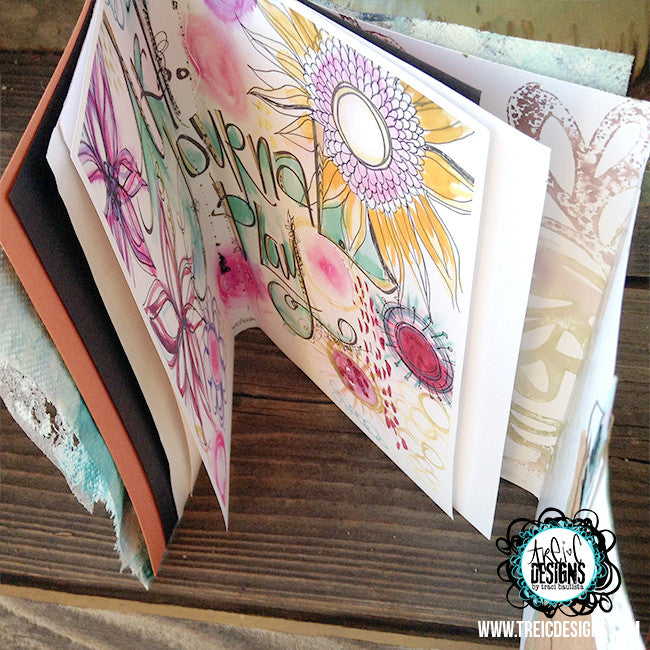 imagine blue collage quilt handmade art journal