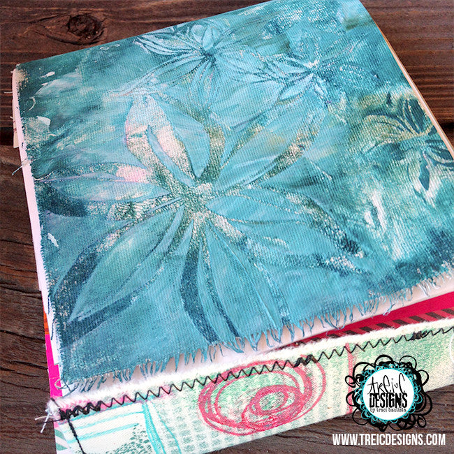 LILY fabric handmade art quilt journal