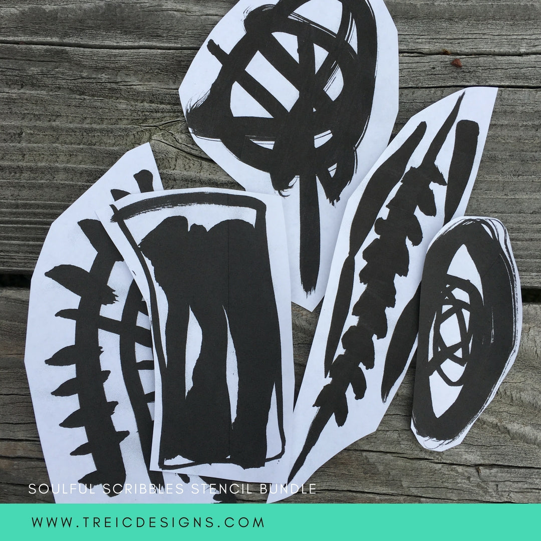 SOULFUL SCRIBBLES stencil BUNDLE