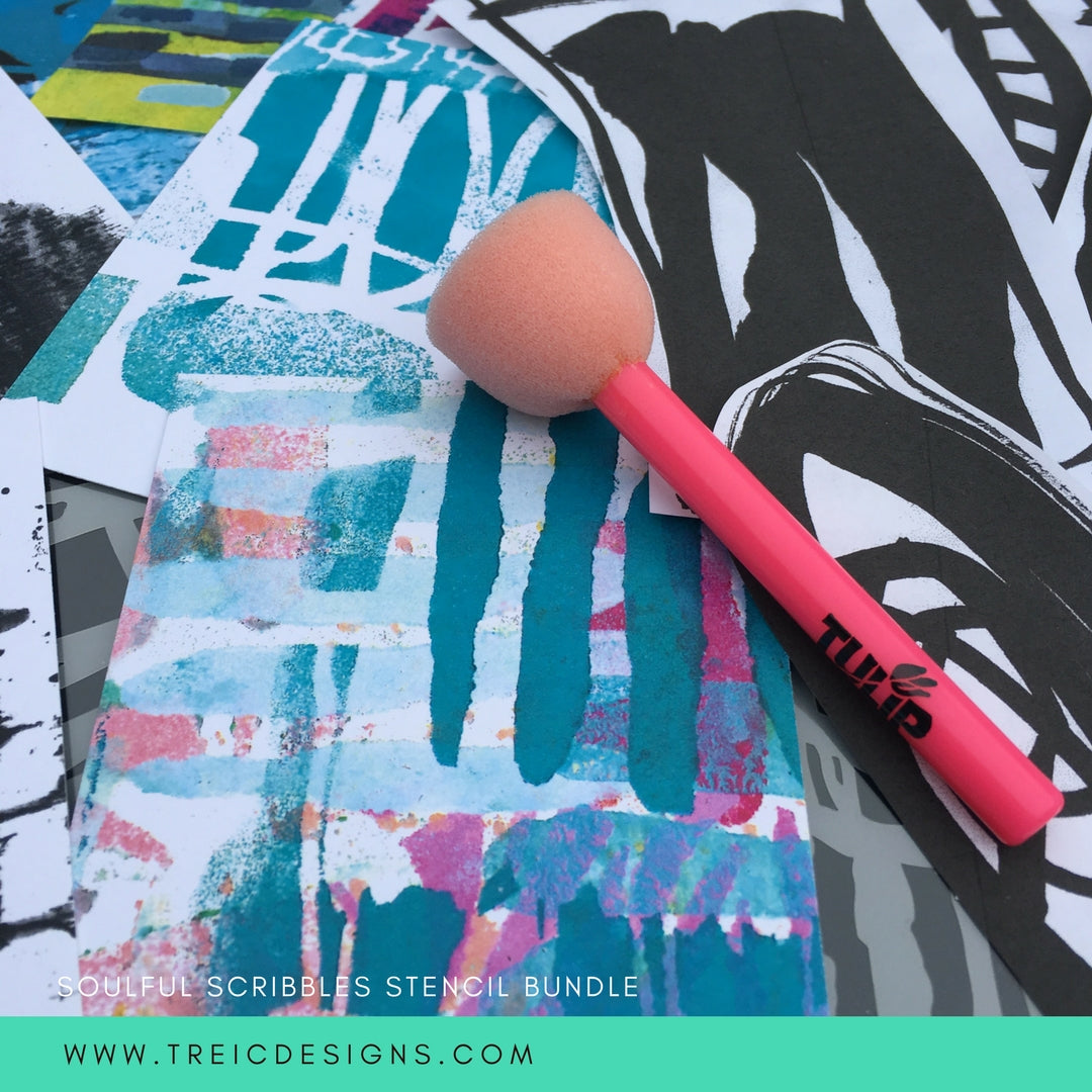 SOULFUL SCRIBBLES stencil BUNDLE
