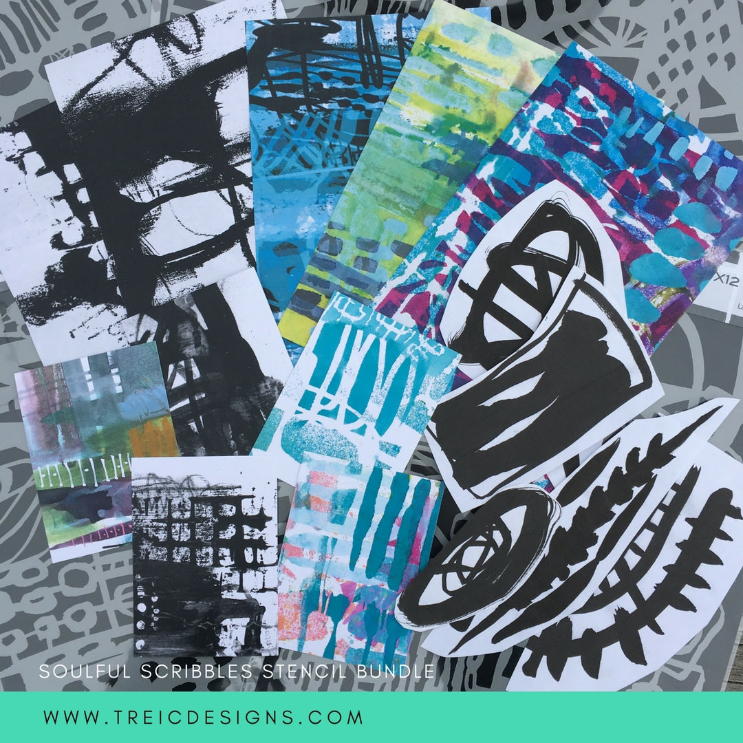 SOULFUL SCRIBBLES stencil BUNDLE