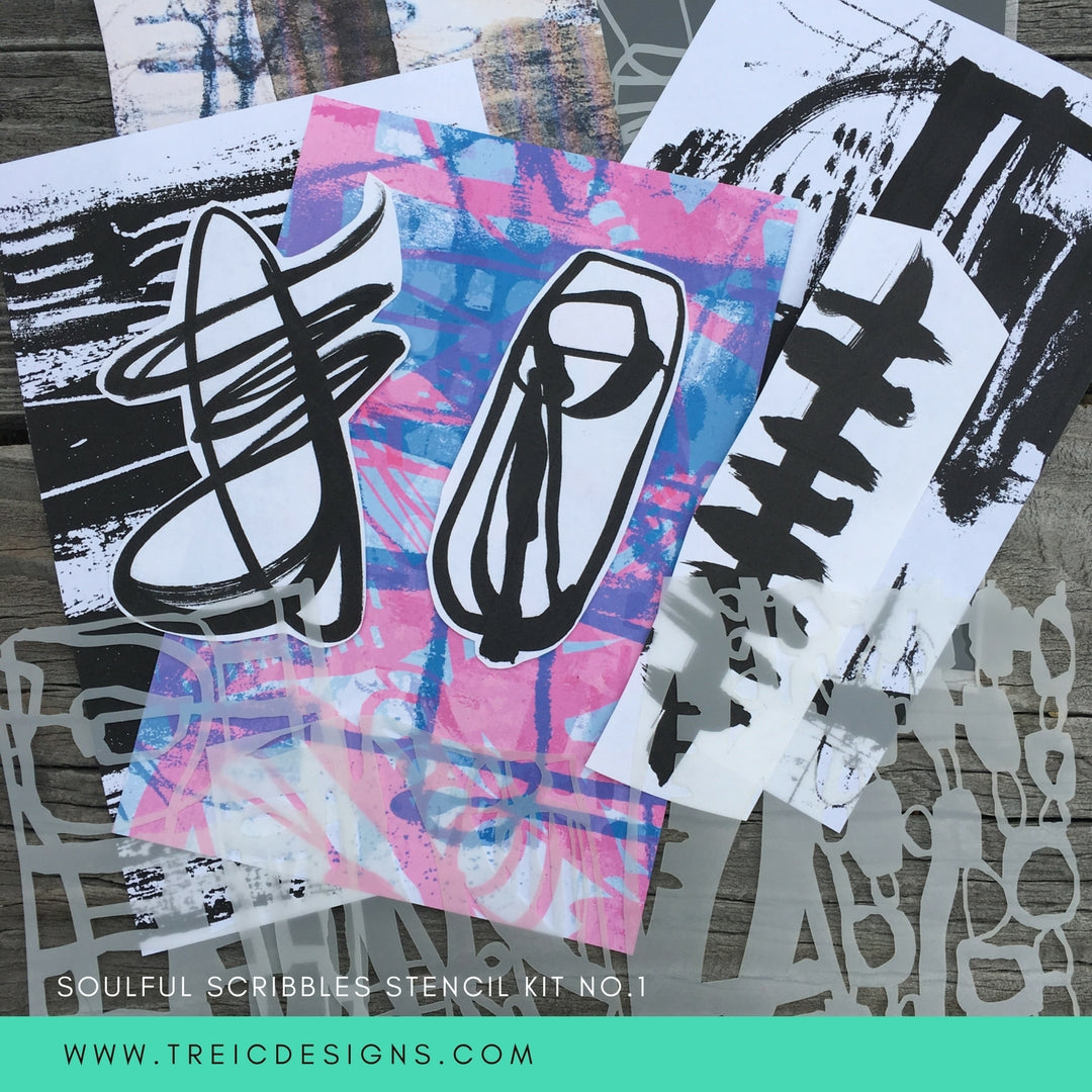 SOULFUL SCRIBBLES stencil kit no. 1 + live stream