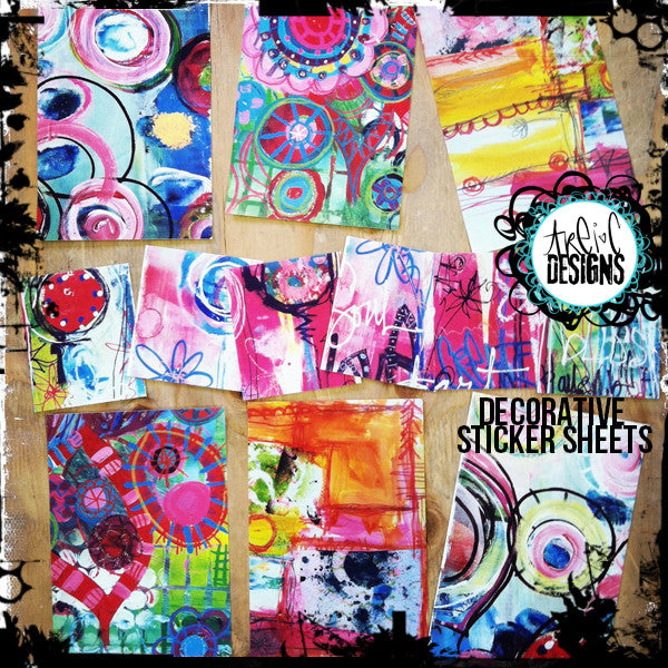 art journaling sticker sheet set